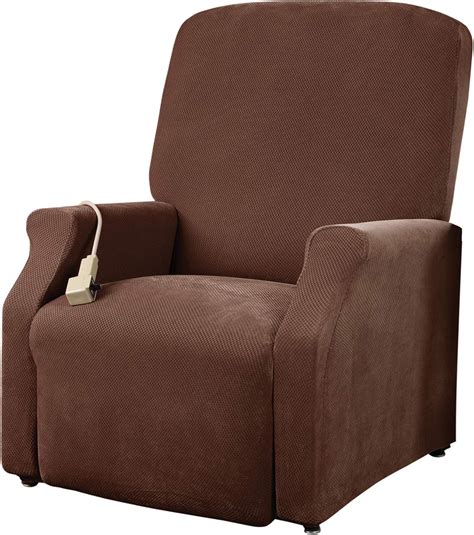 Sure Fit Home Décor Stretch Pique Box Cushion Large Size Lift Recliner