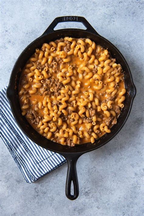 Homemade Hamburger Helper Cheeseburger Pasta Skillet With Video