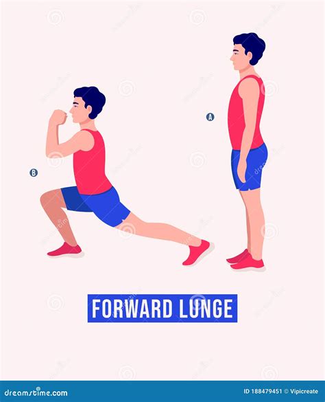 Lunges Exercise For Legs. Cartoon Vector | CartoonDealer.com #86008403