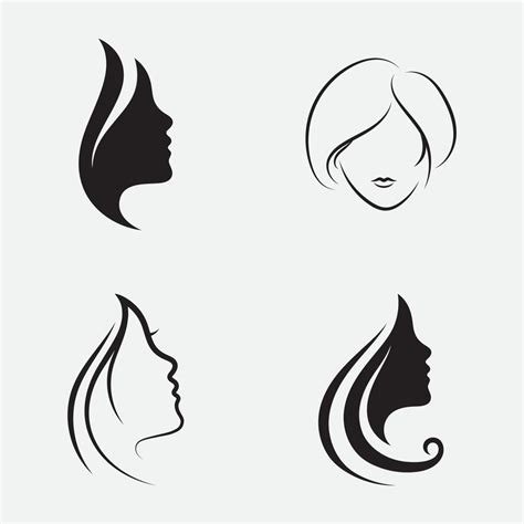 Set hair woman and face logo and symbols 2412656 Vector Art at Vecteezy