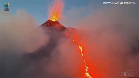 Vibrant Cascade Of Lava Spews From Italy S Mount Etna