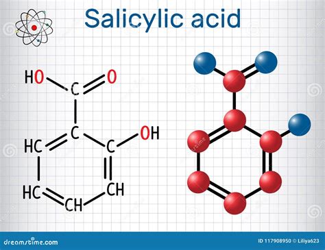 Salicylic Acid Molecule It Is A Type Of Phenolic Acid Structural