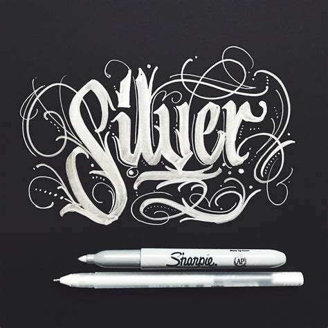 Silver. #silver #calligraphy #calligraffiti #paintmarker #sharpie # ...