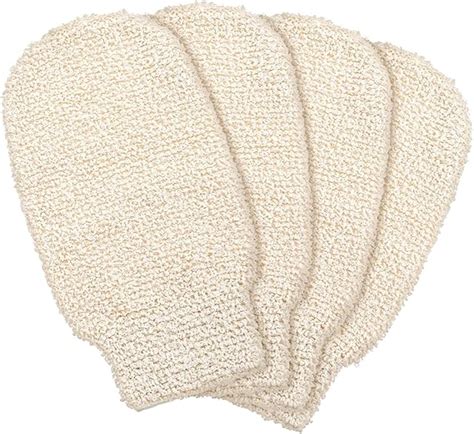 Fuyamp 4 Pcs Gants Exfoliants Gant de Douche de Bain Écologique Gant