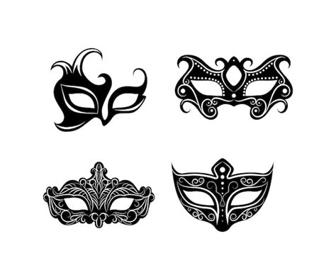 Premium Vector Black Carnival Masks