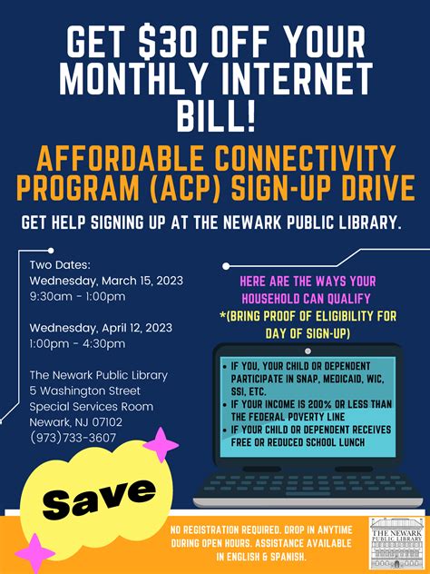 Affordable Connectivity Program Acp Sign Up Drive Newark Public Library