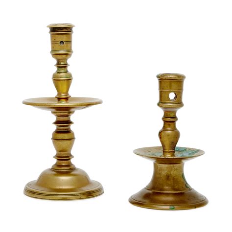 Two Dutch Cast Brass Heemskirk Candlesticks Late 17th Century Property From The Collection