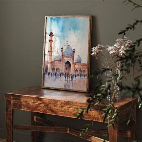 Lahore Badshahi Mosque Wall Art Print Pakistan Mosque Etsy