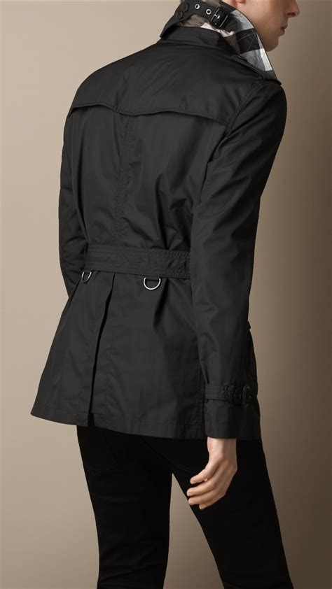 Burberry Short Technical Trench Coat In Black For Men Lyst