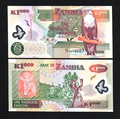 ZAMBIA 1000 KWACHA P 44 2004 X 1 Pcs GIRAFFE POLYMER UNC ZAMBIAN BANK