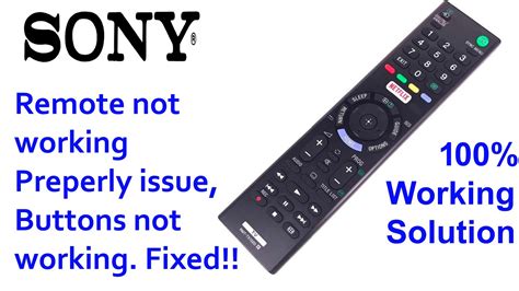 Sony Remote Not Working Properly Fixed Youtube