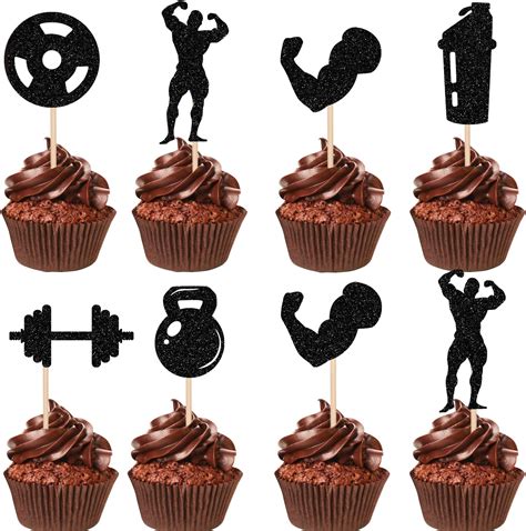 Amazon Pcs Gym Theme Cupcake Toppers Weight Lifting Cupcake