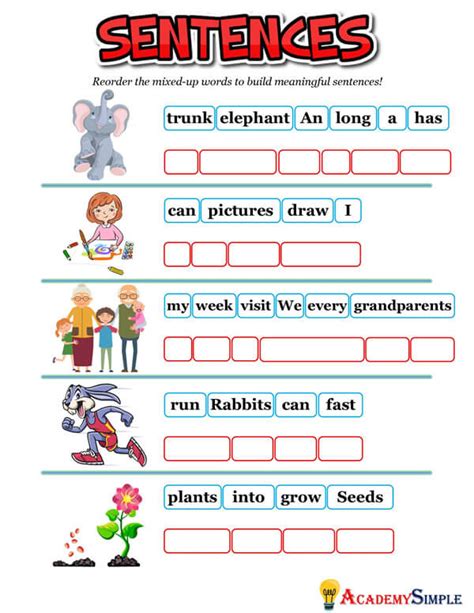 Sentence Scramble For Kids