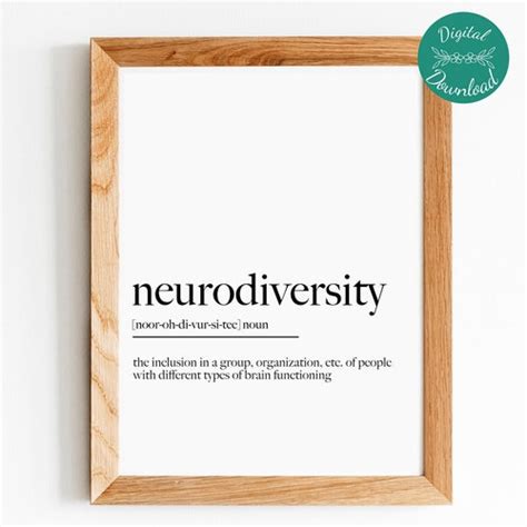 Neurodiversity Definition Poster Neurodiversity Print Etsy