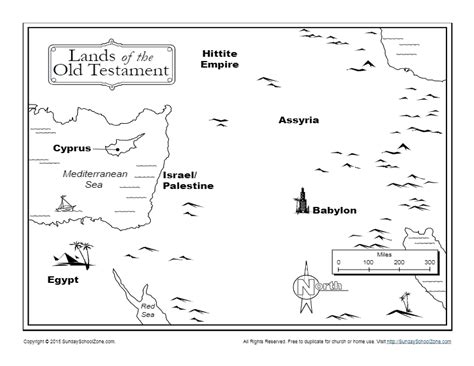 Lands Of The Old Testament Bible Coloring Map Childrens Bible