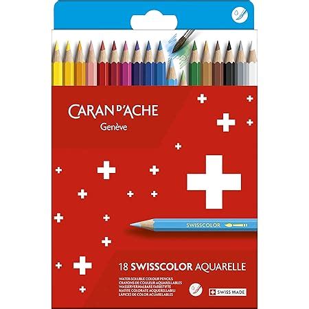 Caran D Ache Swiss Color Water Soluble Colored Pencils In Paper Box Set