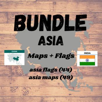 Asia Maps Flags Bundle Flash Cards Geography Montessori By