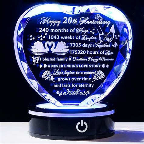 Amazon Ywhl Th Anniversary Crystal Heart Gifts For Wife Husband