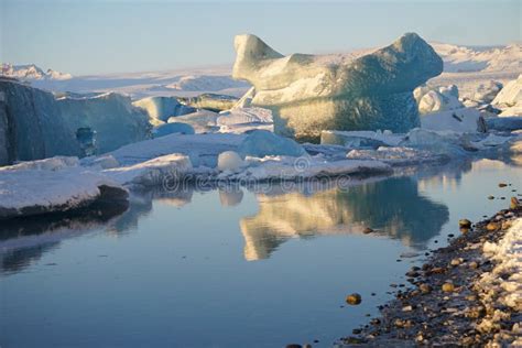 Jokulsarlon Glacier Lagoon in Iceland Winter Stock Photo - Image of ...