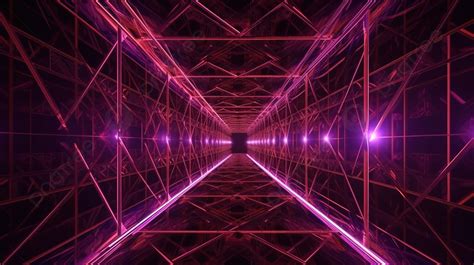 Fundo Túnel Rosa Com Luzes Escuras Fundo Fundo Scifi Futurista 3d Vista Em Perspectiva De