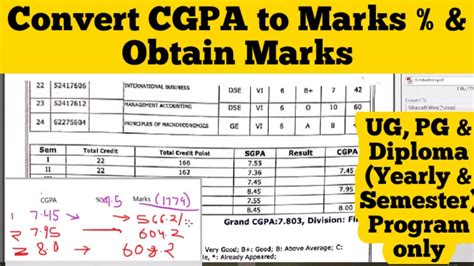 How To Convert Cgpa Into Percentage Marks Obtain Marks Total Marks Youtube