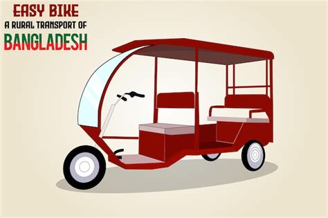 Premium Vector | Easy bike a rural transport of bangladesh