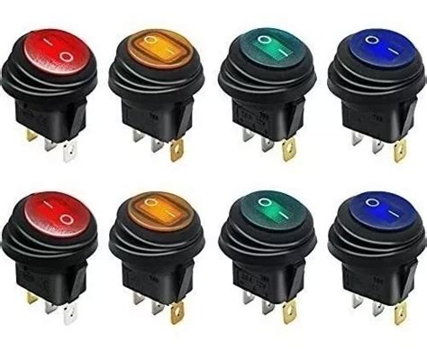 Mxuteuk 8pcs 12v Impermeable Redondo Interruptor Basculante Cuotas