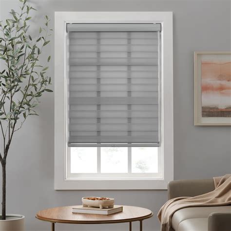 Eclipse Zebra Cordless Roller Shades Dual Layer Fabric Window Shades Light