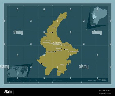 Guayas Province Of Ecuador Solid Color Shape Locations And Names Of