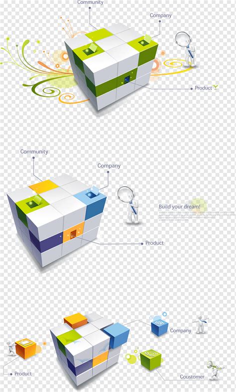 Infográfico de cubo 3D png PNGWing