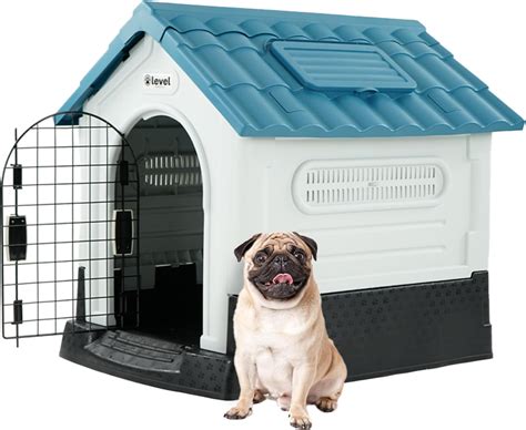 LEVEL HOME Casa para Perro Chica Azul Plegable y Térmica con