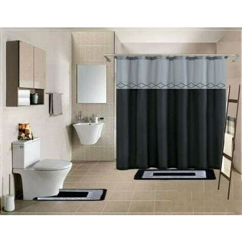 15 Pc Kadir High Quality Jacquard Bathroom Bath Rug Set Washable Anti