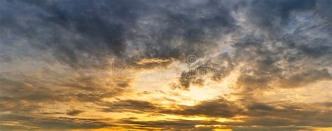 Cloudy Morning Golden Hour Sky Nature Background Stock Image Image Of