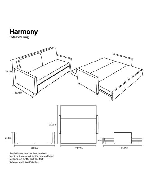 Harmony – King Sofa bed with Memory Foam - Expand Furniture - Folding ...