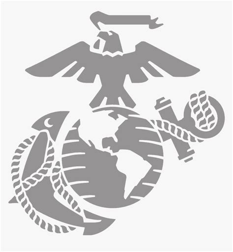 Usmc Ega Stencil - Silhouette Marine Corps Logo, HD Png Download - kindpng