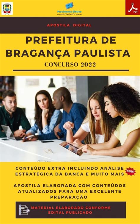 Provimento Efetivo Concursos Apostila Bragança Paulista Sp 2022