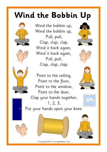 Wind the Bobbin Up Song Sheet (SB11504) - SparkleBox Nursery Rhymes Lyrics, Nursery Rhymes ...