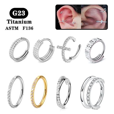 Pendientes de titanio G23 aro redondo Tragus cartílago hélice Daith