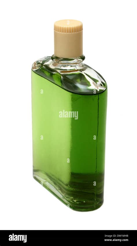 Old Bottle With Green Cologne Stock Photo Alamy