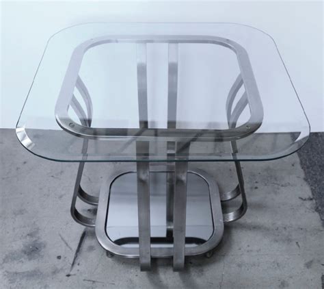 Pair of Metal and glass end tables, modern | Inventory | WOLFS Fine ...