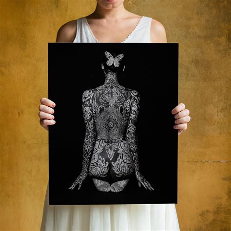 Reka Nyari Idea Naked Woman Sitting Backward Canvas Wall Art Canvas