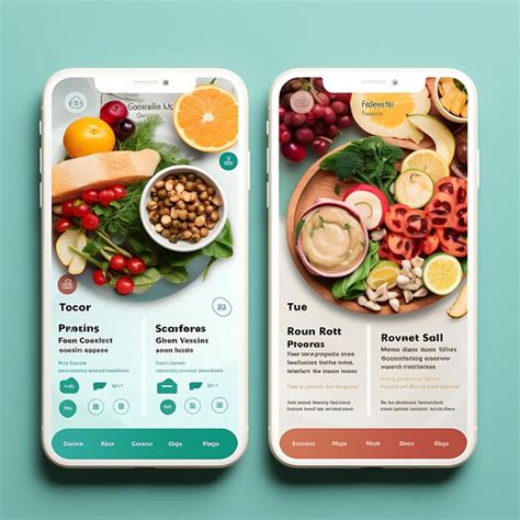 Premium AI Image Mobile App Layout Design Of Nutrition Education Food