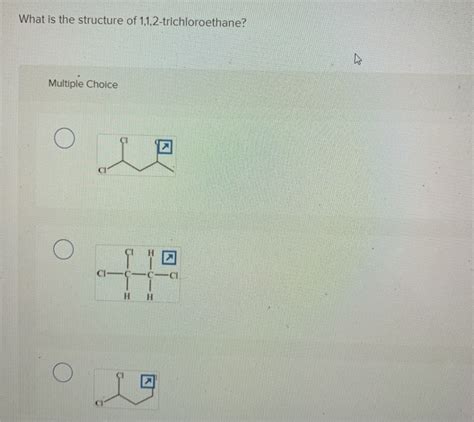 Solved What is the structure of 1,1,2-trichloroethane? | Chegg.com