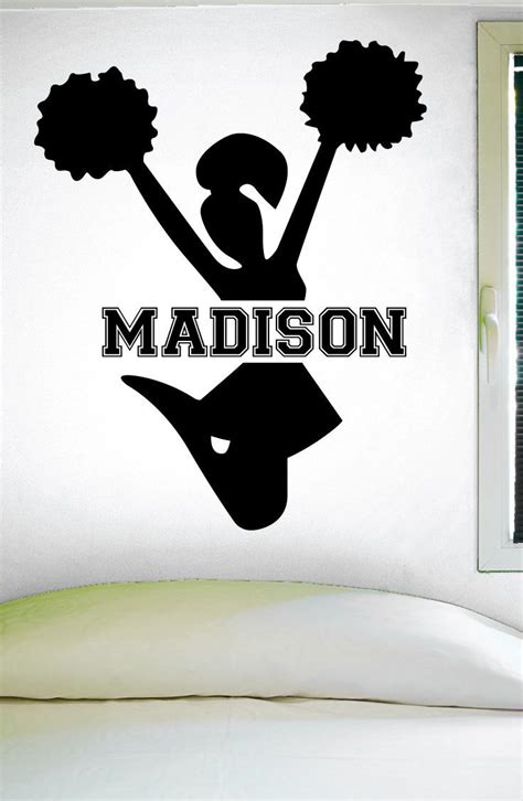 Custom Cheerleading Wall Decal 0057 Personalized Cheerleader Wall Decal Wall Decals Girls