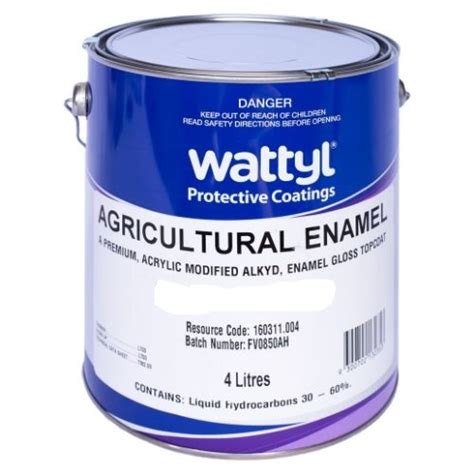 WATTYL AGRICULTURAL ENAMEL FLAT BLACK 4L Paintaway