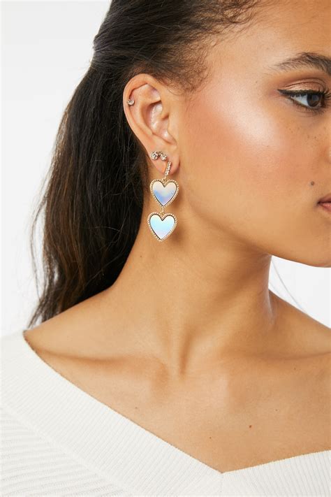 Iridescent Double Heart Earrings Ardene