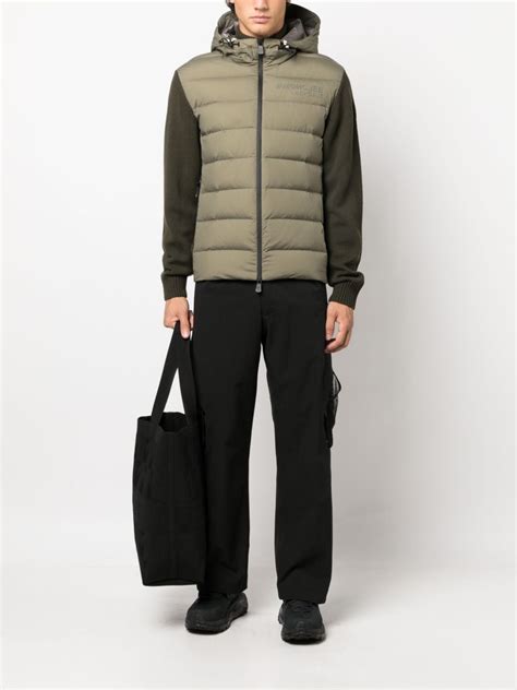 Moncler Grenoble Panelled Quilted Hooded Jacket Green Farfetch Ca