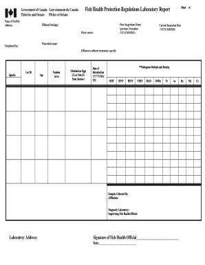 Fillable Online Dfo Mpo Gc Fish Health Protection Regulations