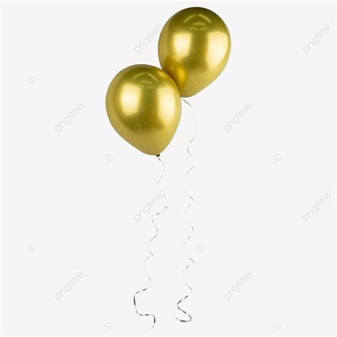 Manojo De Globos Compuesto Por Dos Globos Dorados Png Dibujos Cumpleaños Aire Redondo Png