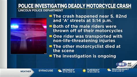 Lincoln Police Investigating Deadly Motorcycle Crash In Southeast